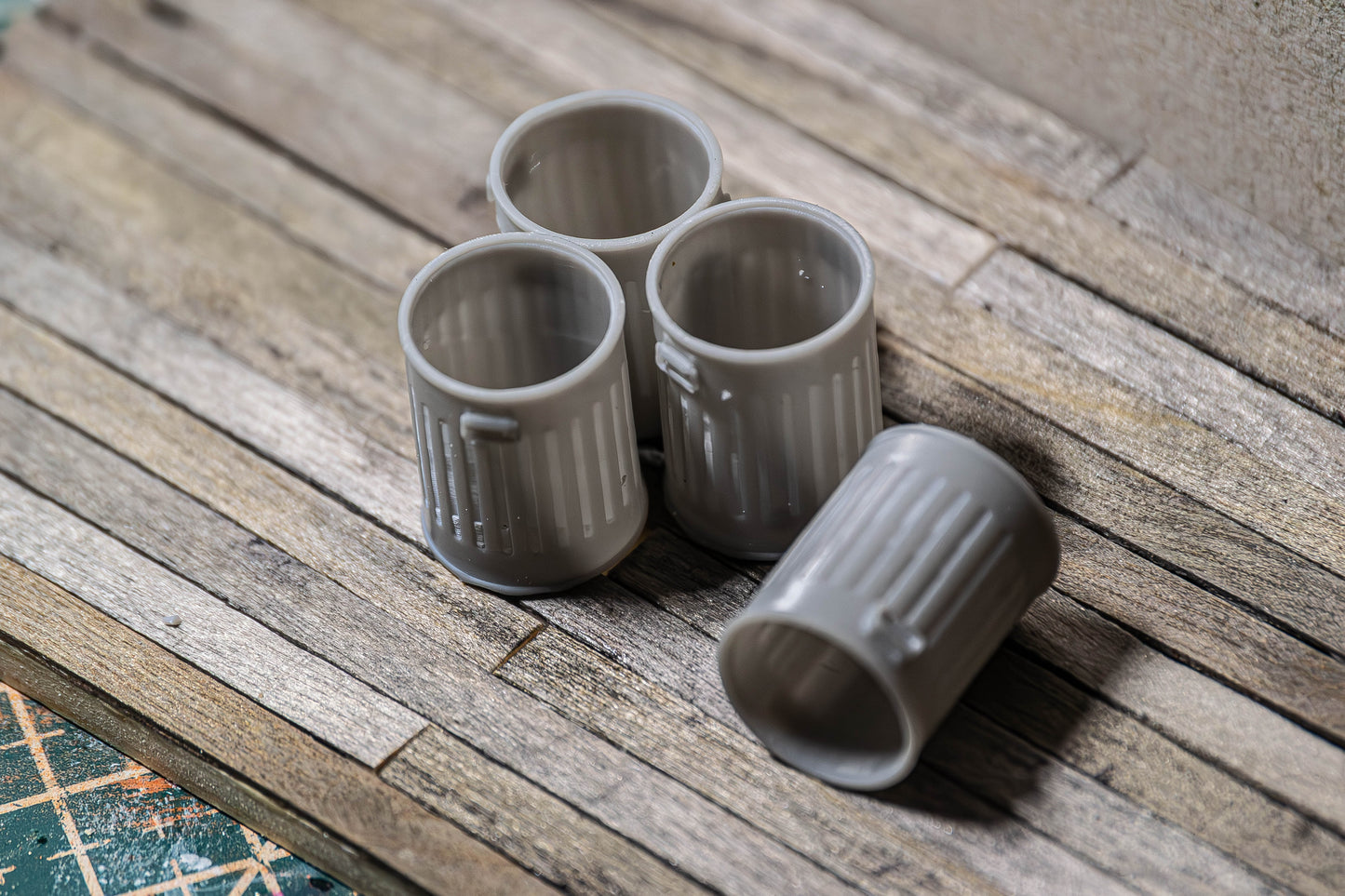 DIY set of empty trash cans in G/O/S/HO/N (1/22.5, 1/48, 1/64, 1/87, 1/160) scale