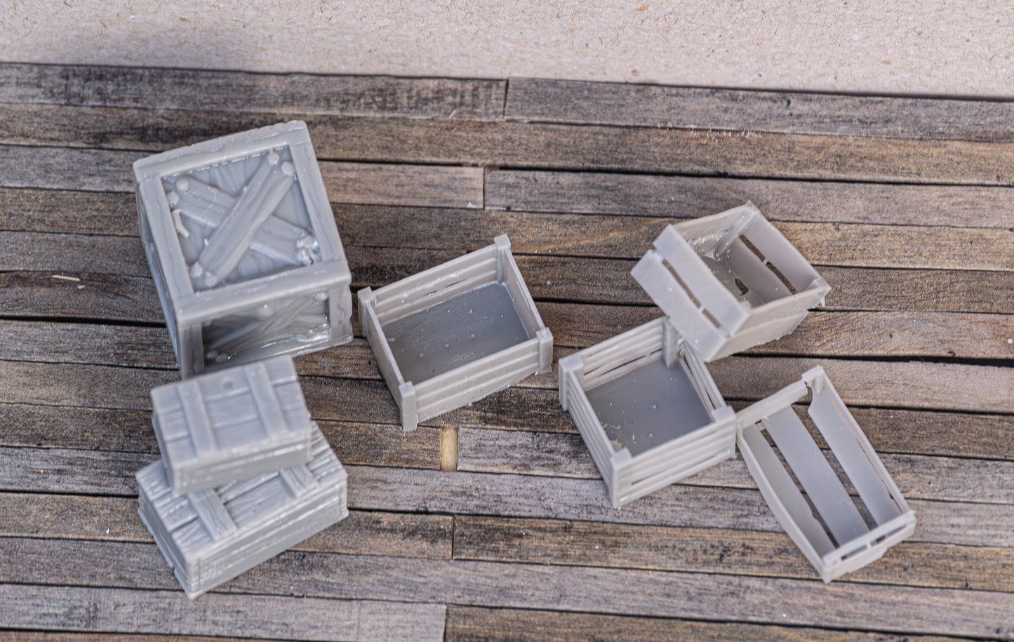 DIY set of crates G/O/S/HO/N (1/22.5, 1/48, 1/64, 1/87, 1/160) scale - CRT-01