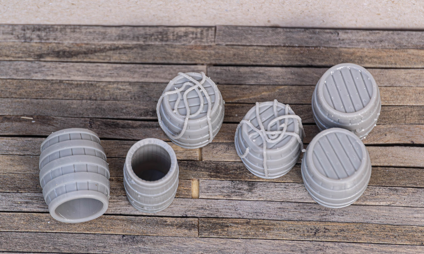 DIY wooden barrels in G/O/S/HO/N (1/48, 1/64, 1/87, 1/160) scale - BRL-01