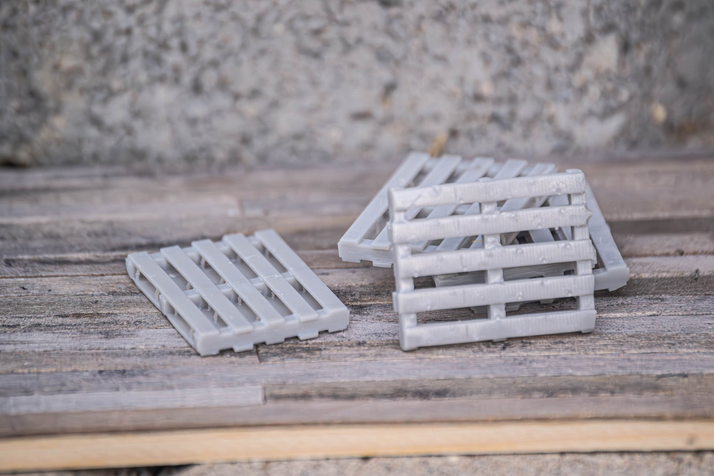 DIY set of wooden pallets G/O/S/HO/N (1/22.5, 1/48, 1/64, 1/87, 1/160) scale - PLT-01