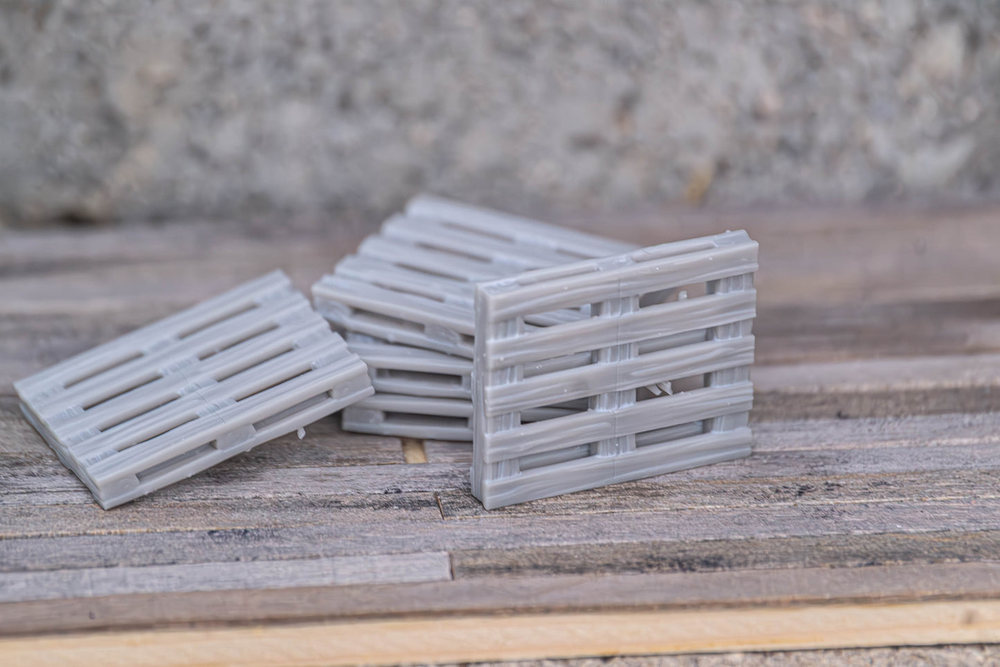 DIY set of wooden pallets G/O/S/HO/N (1/22.5, 1/48, 1/64, 1/87, 1/160) scale - PLT-01